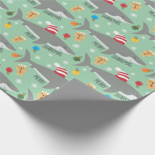 Funny Christmas Shark Wrapping Paper