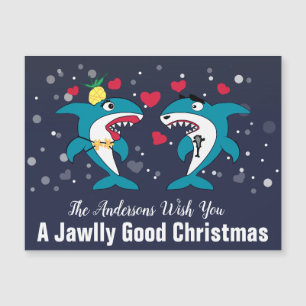 Funny Christmas Sharks Personalized Christmas Card