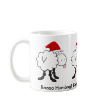 funny christmas sheep bah humbug mug