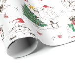 Funny Christmas Sheep Wrapping Paper<br><div class="desc">Cute Sheep for Christmas playing with the Christmas tree  in their Santa Hats and with red hearts</div>