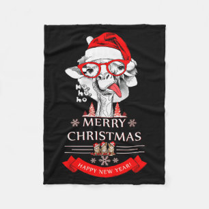 Funny Christmas Shirt Christmas Ho-ho-ho Fleece Blanket