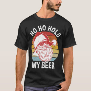 Funny Christmas Shirt Hipster Santa Ho Ho Hold My