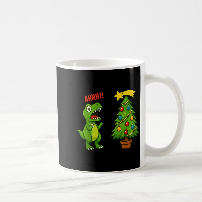 Funny Christmas Shirt Kids Boys Christmas Dinosaur Coffee Mug (Right)