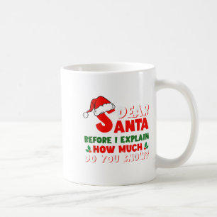 Funny Christmas Shirts Kids Adults Santa I Can Exp Coffee Mug