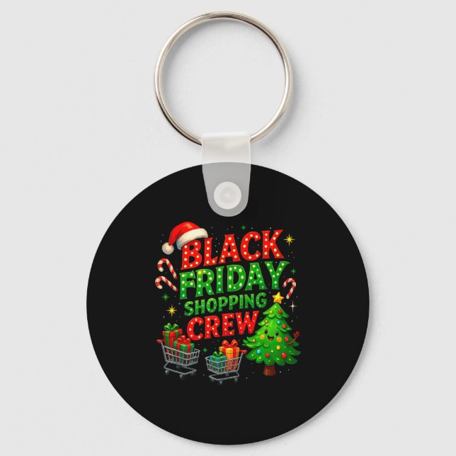 Funny Christmas Shopng Crew  Key Ring (Front)