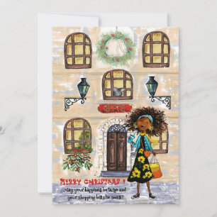 Funny Christmas Shopping Small Bills Big Happiness Holiday Card