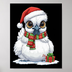 Funny Christmas Silkie Chicken Poster