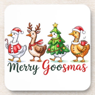 Funny Christmas Silly Goose Coaster