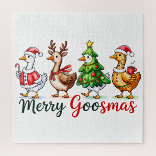 Funny Christmas Silly Goose Jigsaw Puzzle