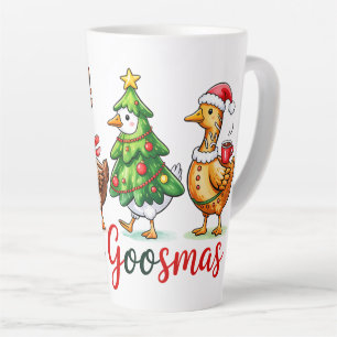 Funny Christmas Silly Goose Latte Mug