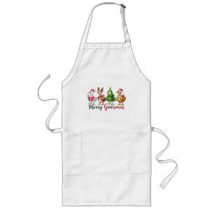 Funny Christmas Silly Goose Long Apron