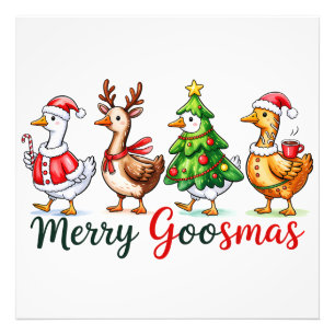 Funny Christmas Silly Goose Photo Print
