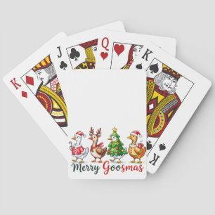Funny Christmas Silly Goose Playing Cards