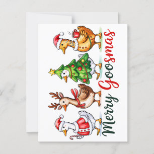Funny Christmas Silly Goose Postcard