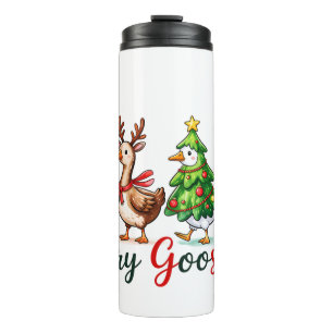 Funny Christmas Silly Goose Thermal Tumbler