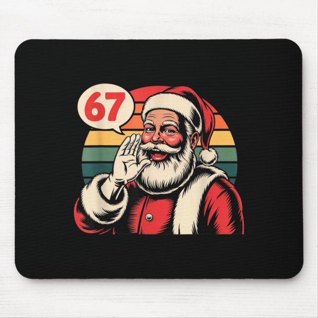 Funny Christmas Six Seven 67 Meme Brainrot Santa C Mouse Pad (Front)