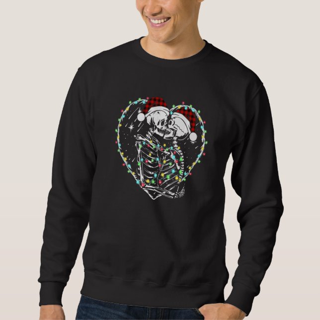 Funny Christmas Skeleton Couple, The Lovers Tarot  Sweatshirt (Front)