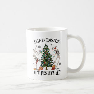 Funny Christmas Skeleton - Dead Inside But Festive Coffee Mug