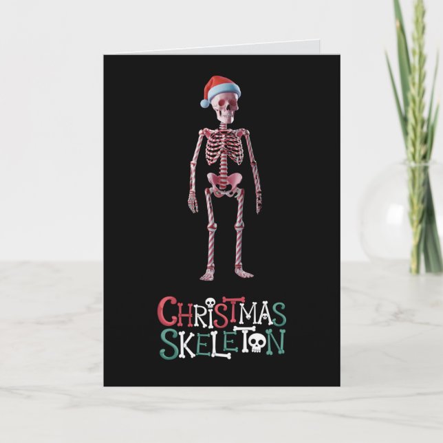 Funny Christmas Skeleton Holiday  Card (Front)
