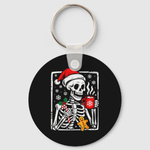 Funny Christmas Skeleton Hot Chocolate Xmas Men Wo Key Ring