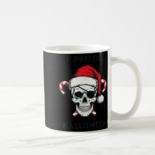 Funny Christmas Skeleton I Prefer Halloween Coffee Mug