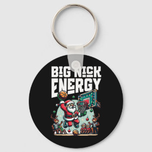 Funny Christmas Sketll Santa Big Nick Energy Key Ring