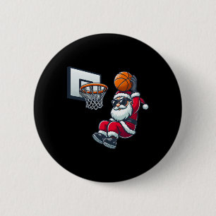 Funny Christmas Sketll Santa Playing Sketll Boys M 6 Cm Round Badge