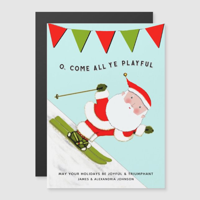 Funny Christmas Ski Holiday Cards (Front/Back)