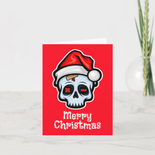 Funny Christmas Skull, Merry Christmas Invitation