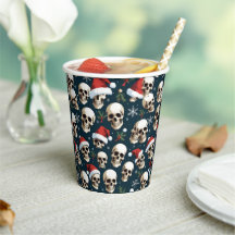 Funny Christmas Skulls in Santa Hats