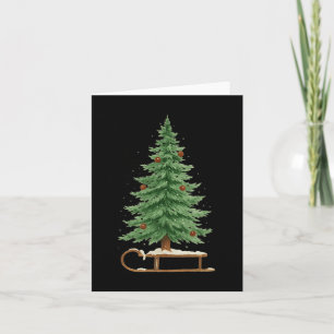 Funny Christmas Sleigh Christmas Tree 2025 Family  Card