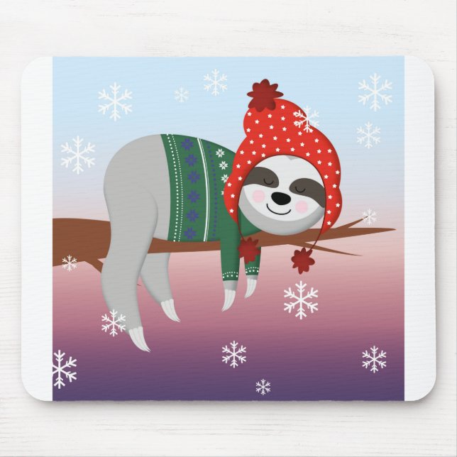 funny christmas sloth mouse pad (Front)
