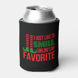 funny christmas smile can cooler
