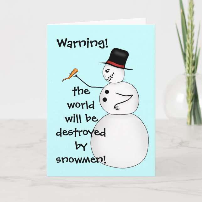 Funny Christmas snowman conspiracy Holiday Card (Front)