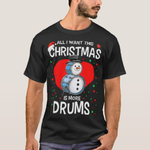 Funny Christmas Snowman Drummer Drums Percussion P T-Shirt
