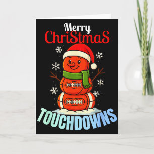 Funny Christmas Snowman Football For Men & Boy Card