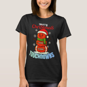 Funny Christmas Snowman Football For Men & Boy T-Shirt