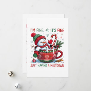 Funny Christmas Snowman  Holiday Card