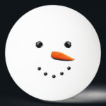 Funny Christmas Snowman Ping Pong Ball<br><div class="desc">Happy snowman face table tennis design for your holiday ping-pong tournaments.</div>