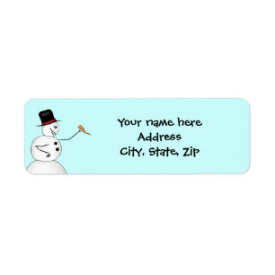 Funny Christmas snowman Return Address Label