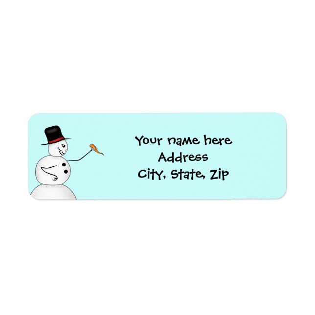 Funny Christmas snowman Return Address Label (Front)