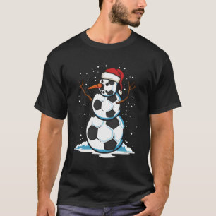 Funny Christmas Snowman Soccer Long Sleeve Shirt