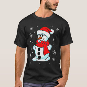 Funny Christmas Snowman Tee Cute Santa Men Women K