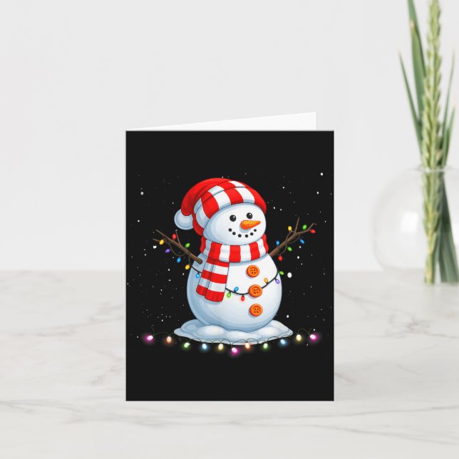 Funny Christmas Snowman Tee Cute Santa Men Women K Card (Front)