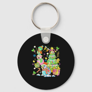 Funny Christmas Snowman Topper Tree Holiday Family Key Ring
