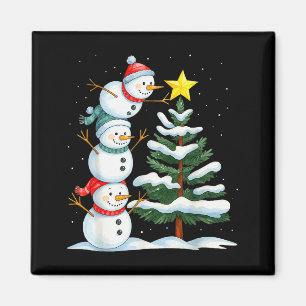 Funny Christmas Snowman Topper Tree Holiday Family Magnet