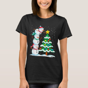 Funny Christmas Snowman Topper Tree Holiday Family T-Shirt