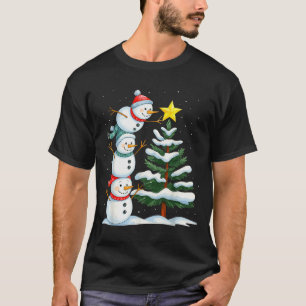 Funny Christmas Snowman Topper Tree Holiday Family T-Shirt