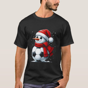 Funny Christmas Soccer Balls Santa Snowman Holiday T-Shirt