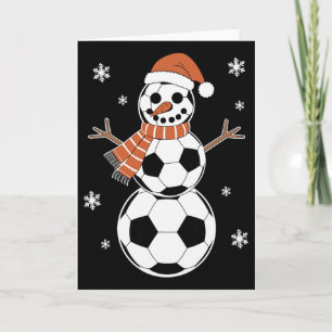 Funny Christmas Soccer Bylls As Snowman Men Boys K Card